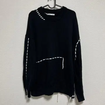 ZARA 자라 탑 스티치 밴딩 디테일 스웨터 니트 L 사이즈