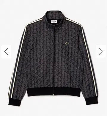 새상품급 라코스테 모노그램 자카드 트랙 자켓 블랙 XS