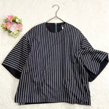 실크 혼방 [ DRAWER ] 코튼 풀오버 블라우스 (M) 스트라이프
