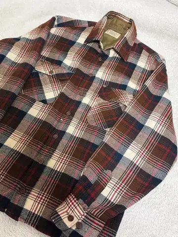 시어스 70s 80s 한국제 빈티지 체크 무늬 플란넬 셔츠