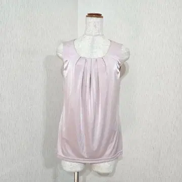 M-PREMIER 슬리브리스 블라우스 핑크 고급 광택 일본제 깔끔한