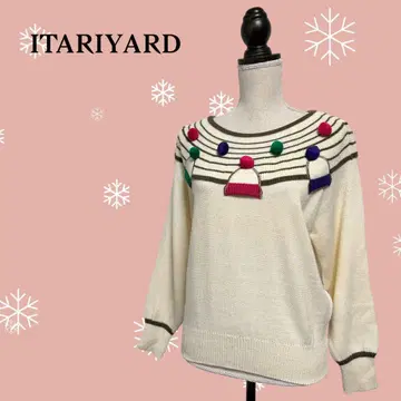 ITARIYARD/이탈리아드/폼폼 장식 니트 스웨터/모자/입체