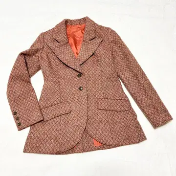 라메르 트위드 테일러드 자켓 A라인 올 패턴 화려한 개성파 작은 사이즈