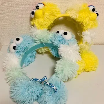 폼폼 머리띠 빅버드 쿠키 몬스터 세서미 스트릿 USJ