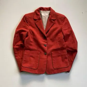 레트로 테일러드 자켓 9호 레드 안감 스트라이프 빨간색 내추럴 가을/겨울