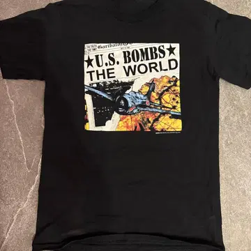 U.S. BOMBS THE WORLD 티셔츠 S 사이즈 블랙