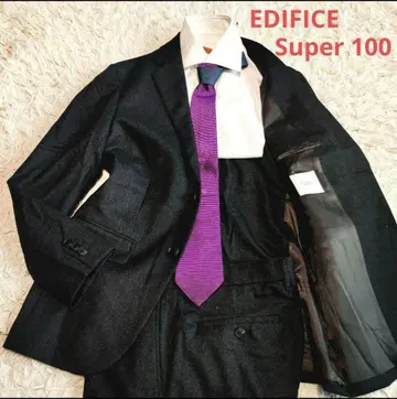 EDIFICE 셋업 수트 울 Super100 다크 그레이