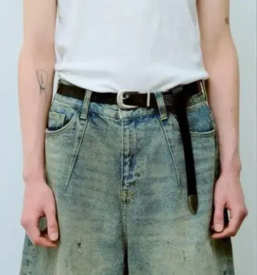 캄파우드 웨스턴 소가죽 리사이클 가죽 벨트