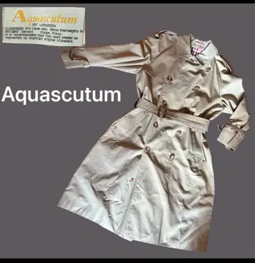 아쿠아스큐텀 영국 트렌치코트 런던 체크 남녀 공용