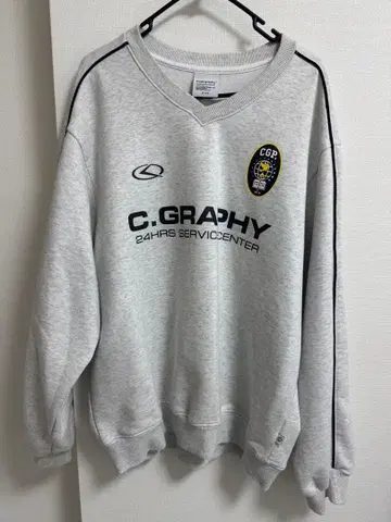 C.GRAPHY 로고 그레이 맨투맨 코드그래피