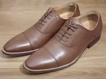 Foxsense 브라운 가죽 비즈니스 신발 미사용품 상자 구둣주걱 포함