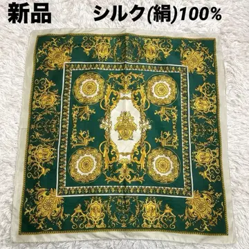 새상품 고급 실크 100% 대형 스카프 인테리어 백참 실크 반다나