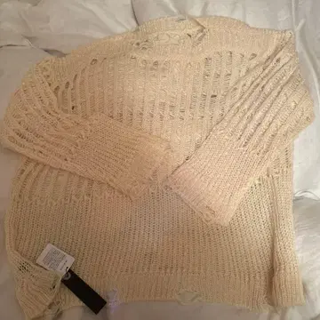 아이보리 시스루 니트 오버사이즈 니트