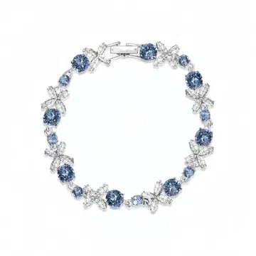 엘레강트한 파란색 크리스탈 팔찌