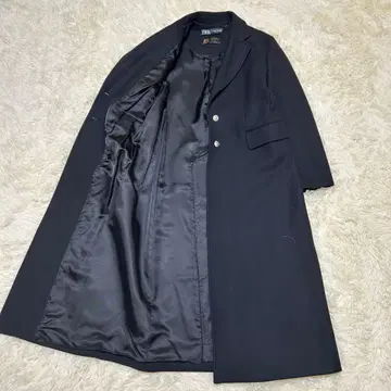 ZARA 만테코 롱 체스터 코트 실버 단추 맥시 길이 여배우 코트 XL