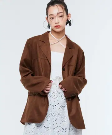 Narcissus 스웨이드 테일러드 자켓