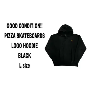 PIZZA SKATEBOARDS 피자 스케이트 후드티 블랙 L