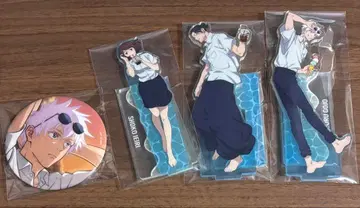 세가 럭키 쿠지 주술회전 D상 아크릴 스탠드 캔뱃지 4종 세트