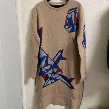 TSUMORI CHISATO 기하학 패턴 니트 원피스