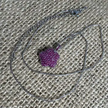 루비 지르코니아 목걸이 925 실버 리버서블