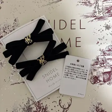SNIDEL HOME 블랙 리본 헤어핀 2개 세트