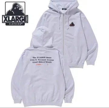 XLARGE 그레이 풀 집업 후드티