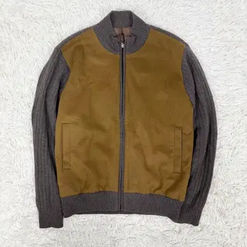 LeCENT 최고급 두툼한 캐시미어 100% 드라이버즈 니트 블루종 L