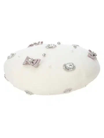 노에미 샤기 트위드 리본 베레모 양산형 지뢰계 스나계