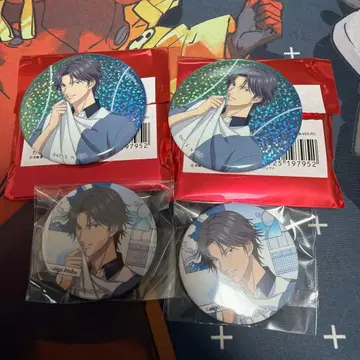 테니스의 왕자님 로손 HMV 데코 가챠 캔뱃지 아토베 케이고 4개 세트