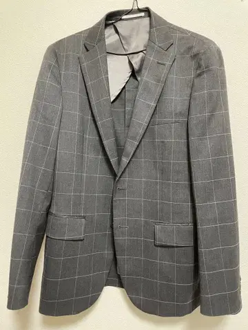 [ 새상품급 ] L 사이즈 그레이 체크 무늬 자켓