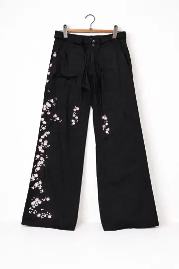 벚꽃 자수 와이드 팬츠 벚꽃
