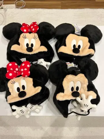 디즈니 미키 미니 팬캡 새상품 모자 페어 2세트 4개