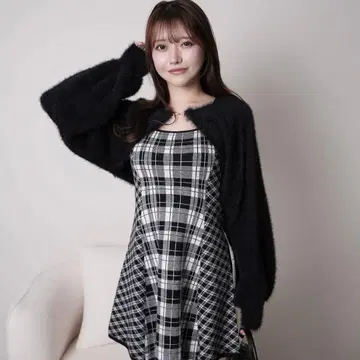 LIP SERVICE 페더 체크 앙상블 원피스