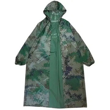 빈티지 레인 후드티 자켓 방수 롱 코트 카모플라쥬 레어