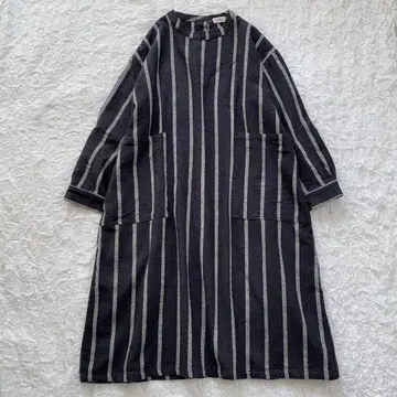 Dgy LL 사이즈 스트라이프 원피스 면 기모