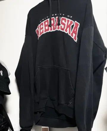University of Nebraska 빅 사이즈 후드티 블랙