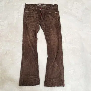 EDWIN BLUE TRIP 503 스트레이트 데님 브라운 34x33