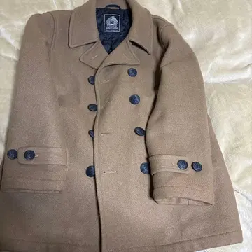VAN JACKET 브라운 더블 브레스트 피 코트