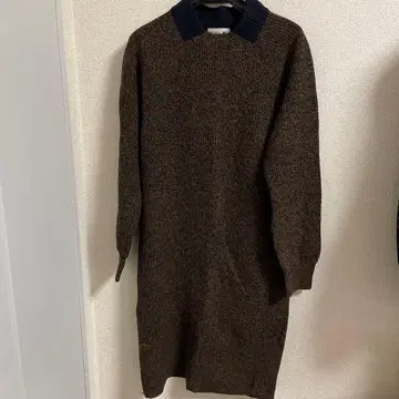 LACOSTE 니트 원피스 38 브라운 네이비