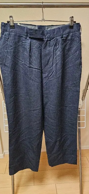 와이드 슬랙스 슬랙스 네이비 다크 블루