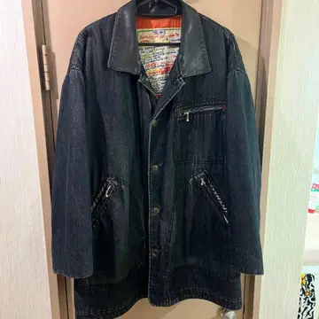 60s 빈티지 오픈 카라 데님 자켓 초레어