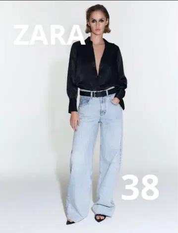 ZARA 와이드 데님 커브 데님 L