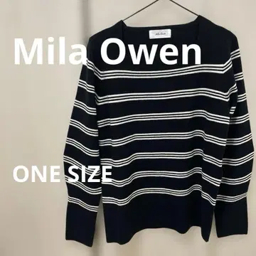 미라 오웬 보더 니트 스퀘어 니트