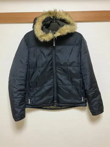 다운 자켓 유니클로 후드, 퍼 포함 블랙 M