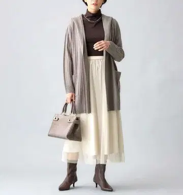 자유구 울 믹스 후드 부착 가디건 세탁 가능 니트 워셔블