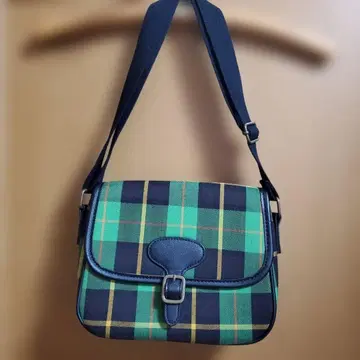 기간 한정 판매 coen 체크 무늬 숄더백 그린