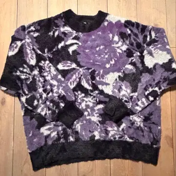 HARE 꽃무늬 플리스 스웨터 보라색 계열