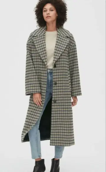 GAP 오버 사이즈 롱 체크 코트