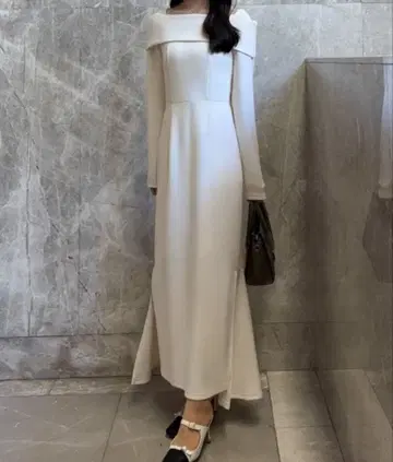 주노아 JUNOAH 오프숄더풍 머메이드 원피스 화이트 M