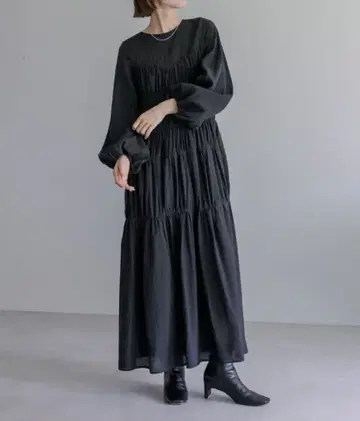 셔링 티어드 원피스